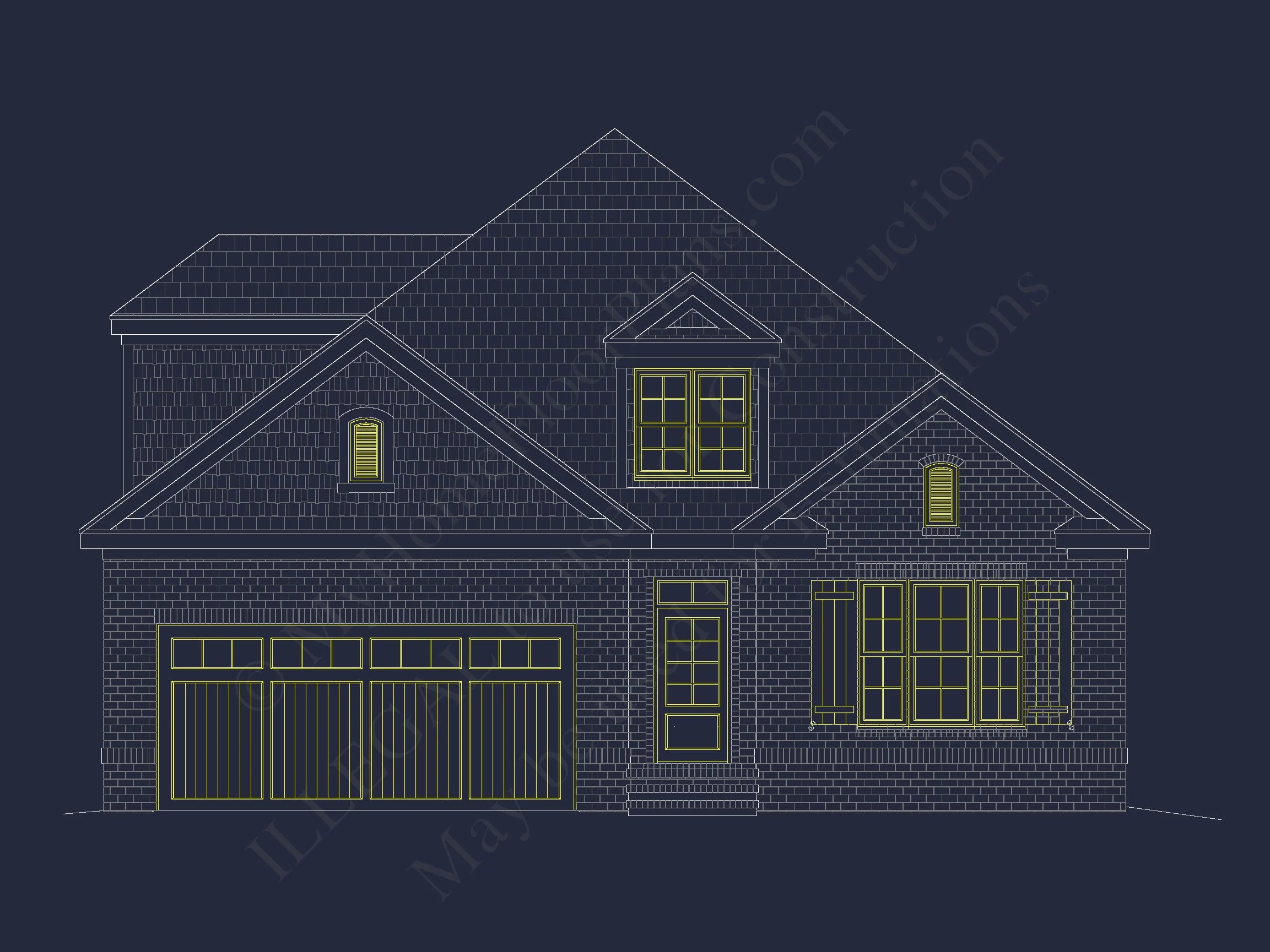 house Design Plan: 4-Bedroom Traditional Blueprint with CAD
