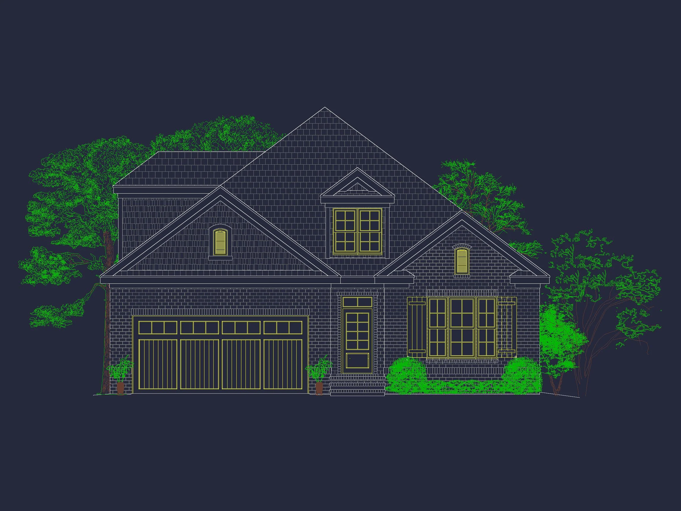 house Design Plan: 4-Bedroom Traditional Blueprint with CAD