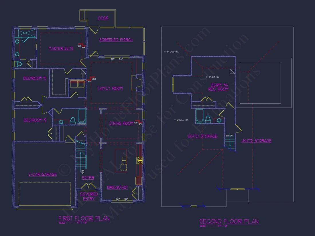 Elegant house Floor Plan Featuring 5 Beds with CAD Designs