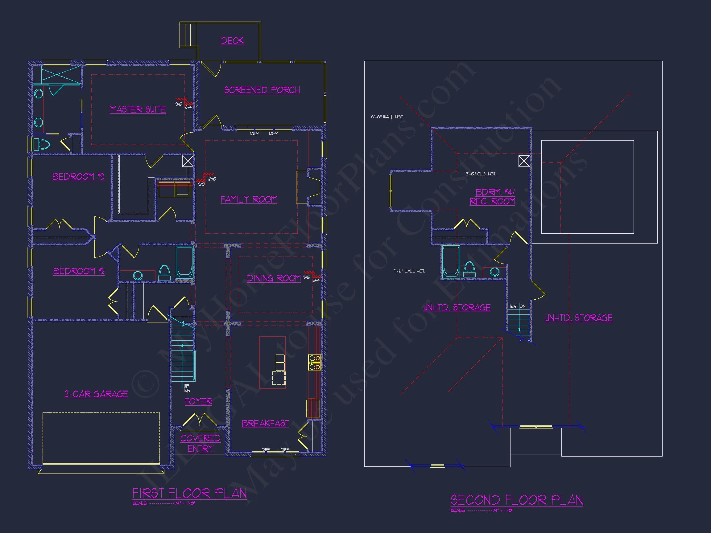 Elegant house Floor Plan Featuring 5 Beds with CAD Designs