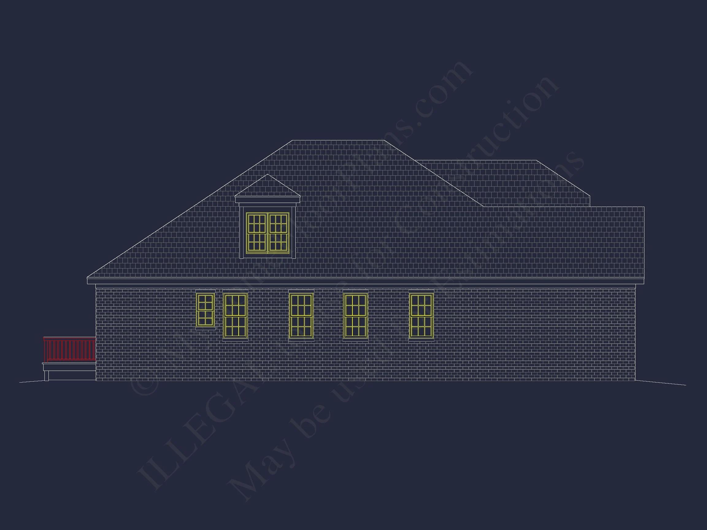 Elegant house Floor Plan Featuring 5 Beds with CAD Designs