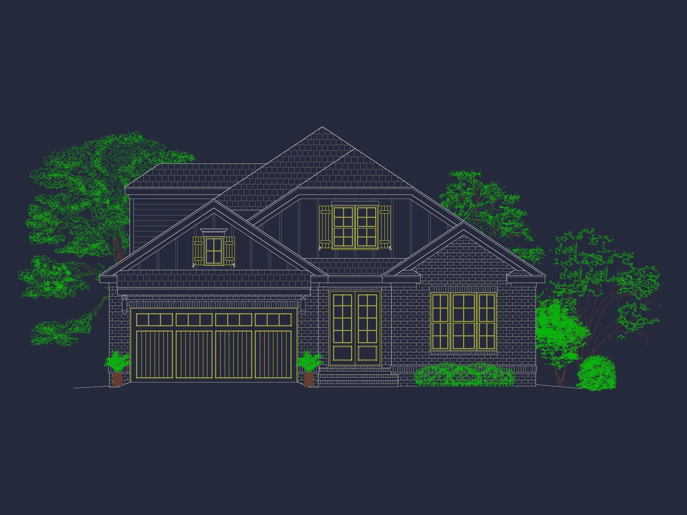 Elegant house Floor Plan Featuring 5 Beds with CAD Designs