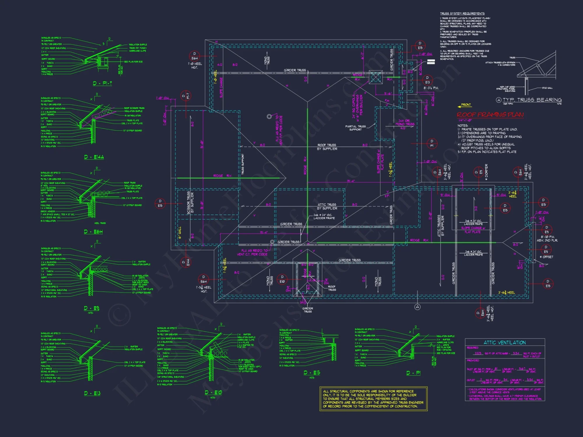 2-Story, 5-Bed Traditional house Floor Plan & Blueprint