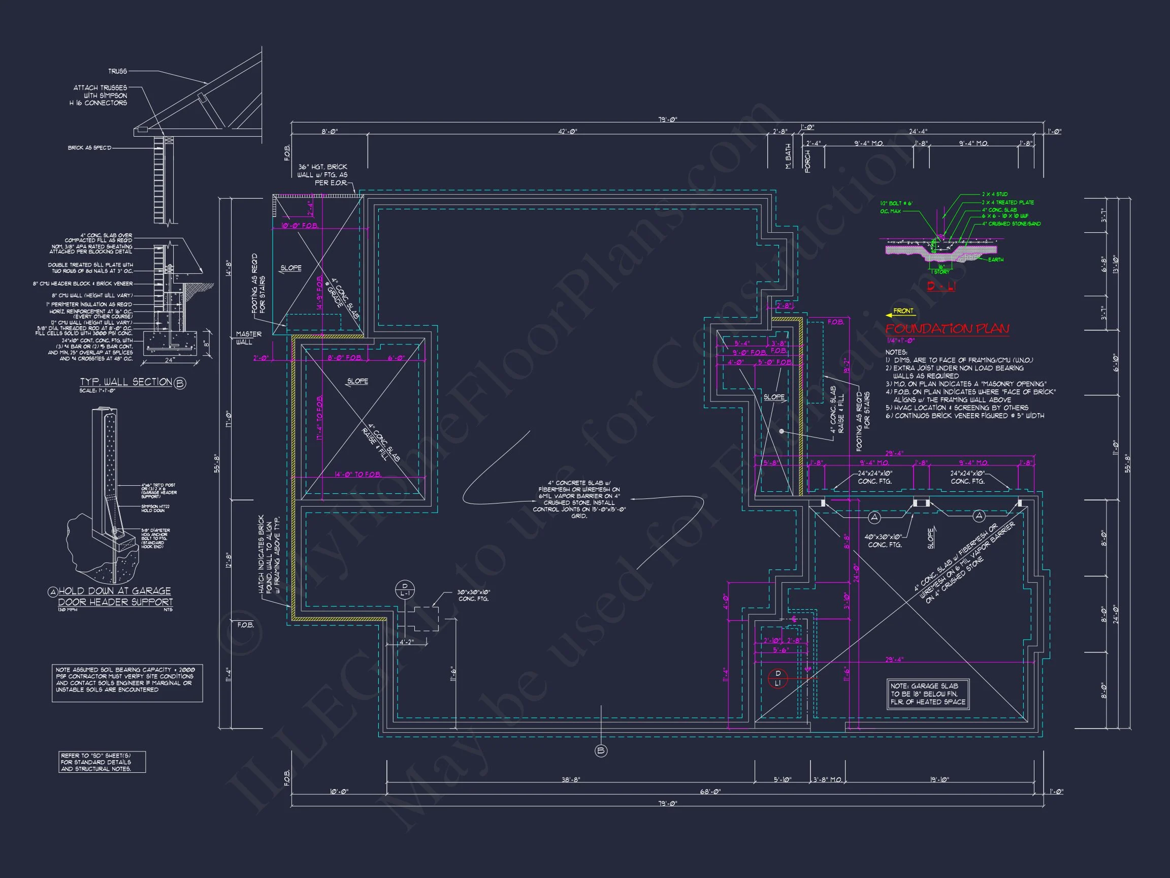 2-Story, 5-Bed Traditional house Floor Plan & Blueprint