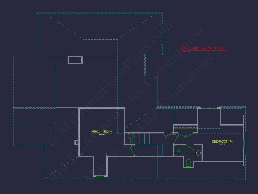 2-Story, 5-Bed Traditional house Floor Plan & Blueprint