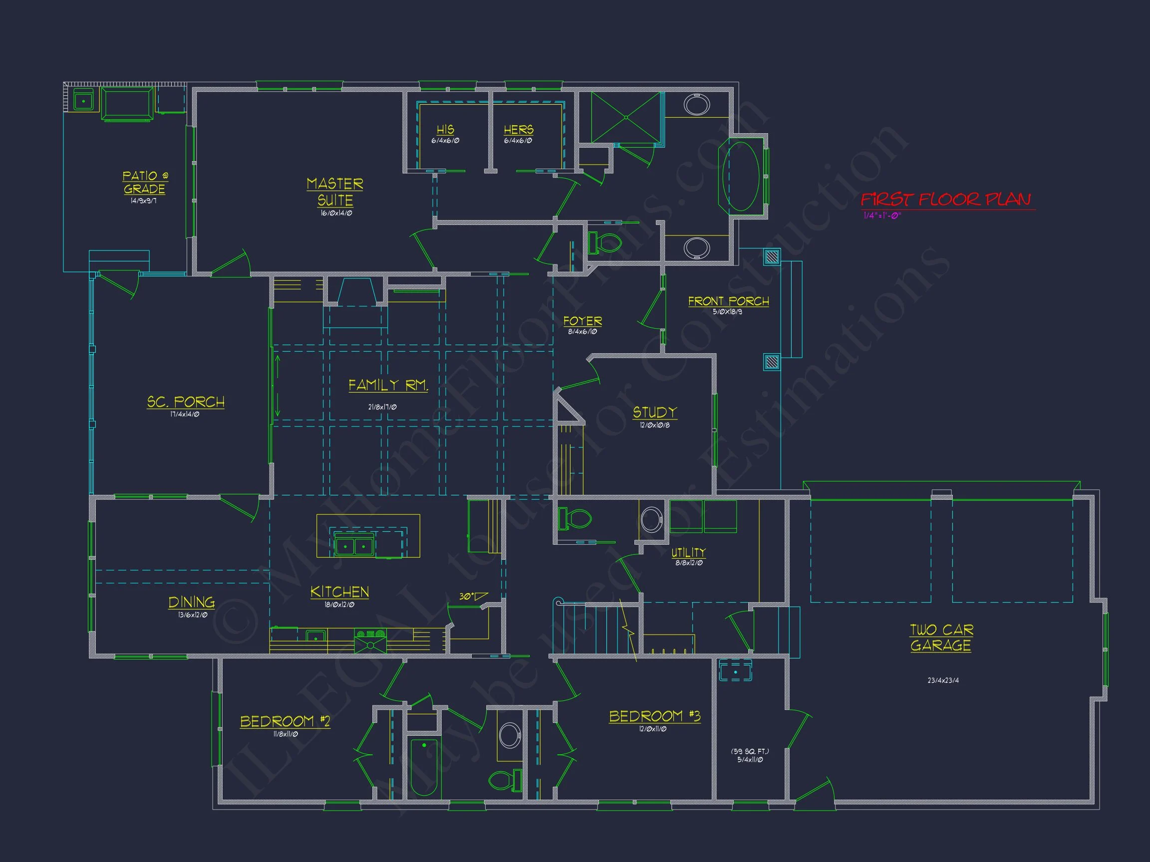 2-Story, 5-Bed Traditional house Floor Plan & Blueprint