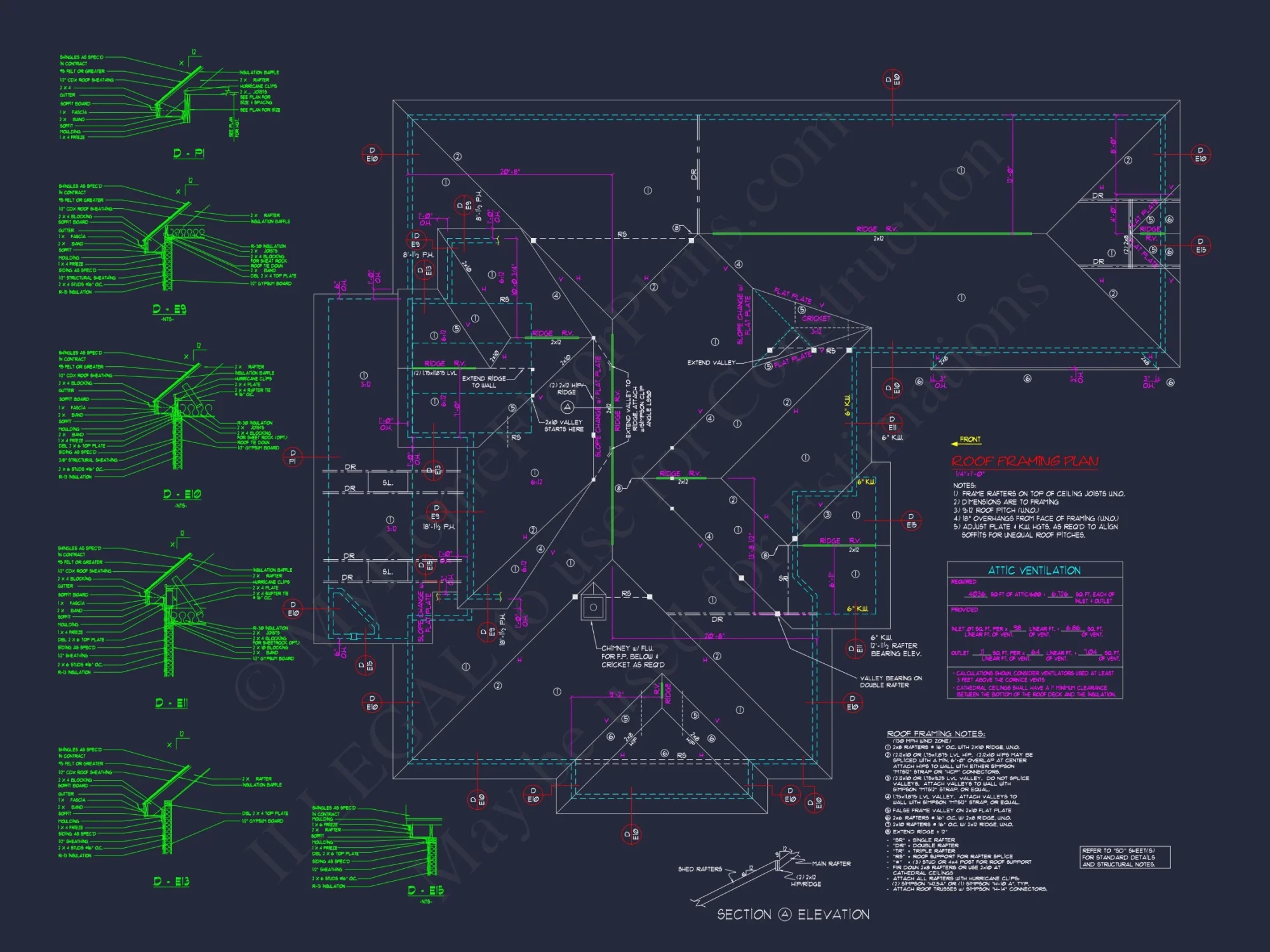 Traditional French Country house Floor Plan Blueprint