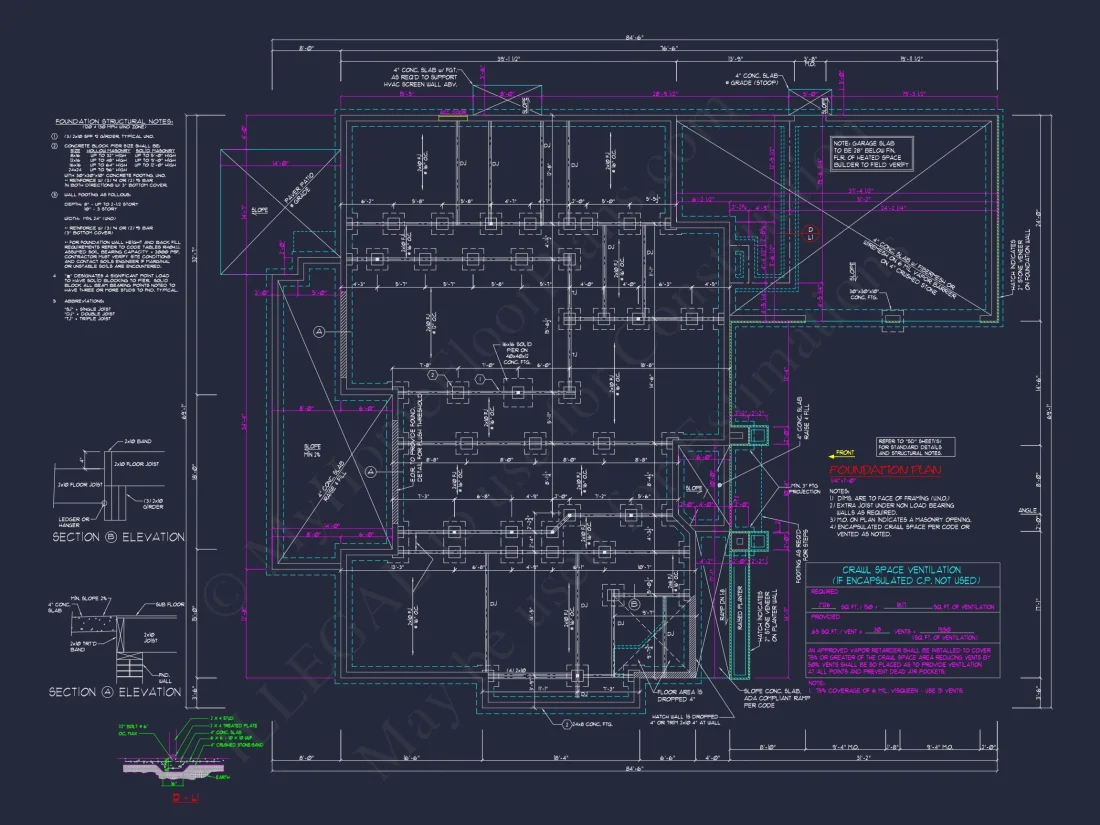 Traditional French Country house Floor Plan Blueprint