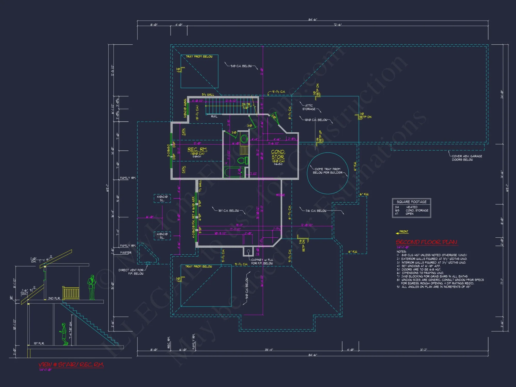 Traditional French Country house Floor Plan Blueprint