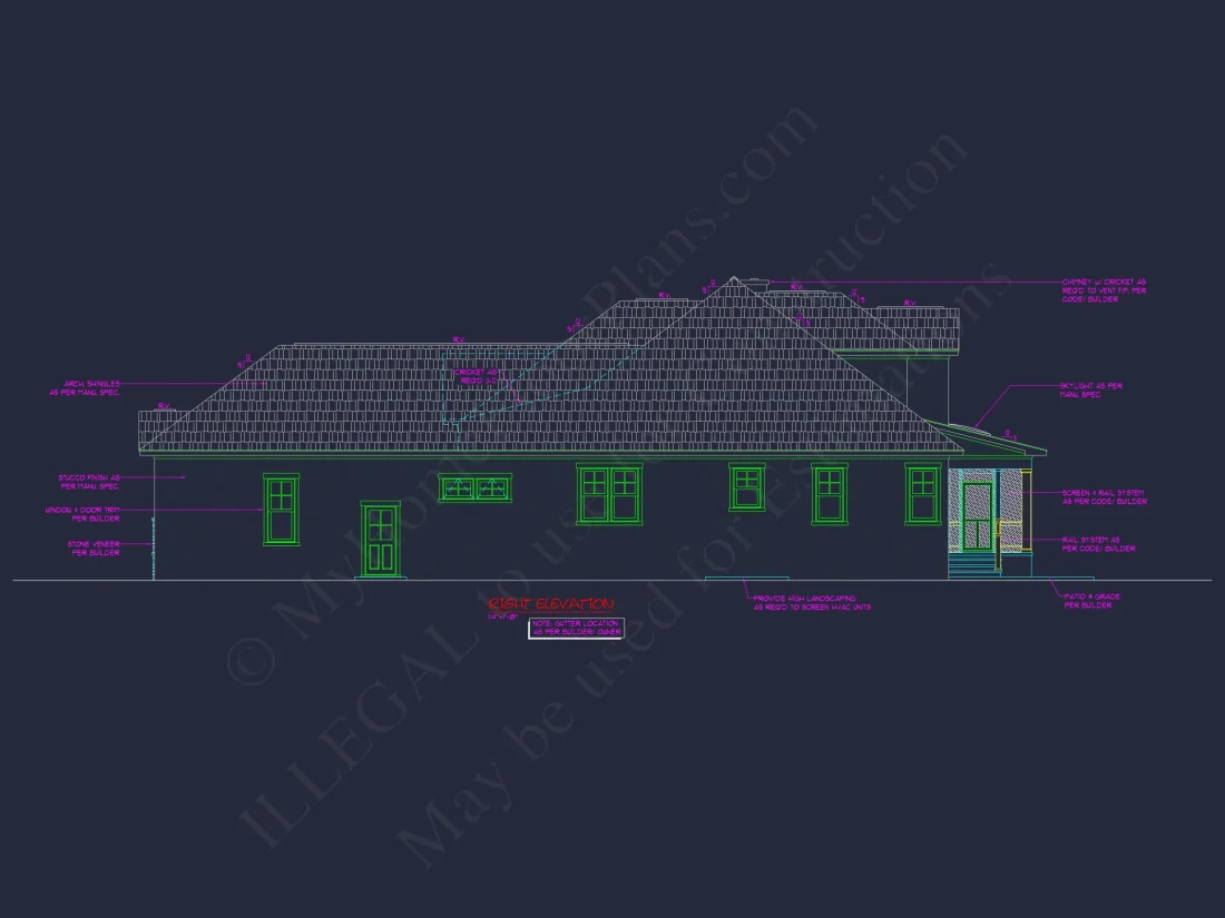 Traditional French Country house Floor Plan Blueprint