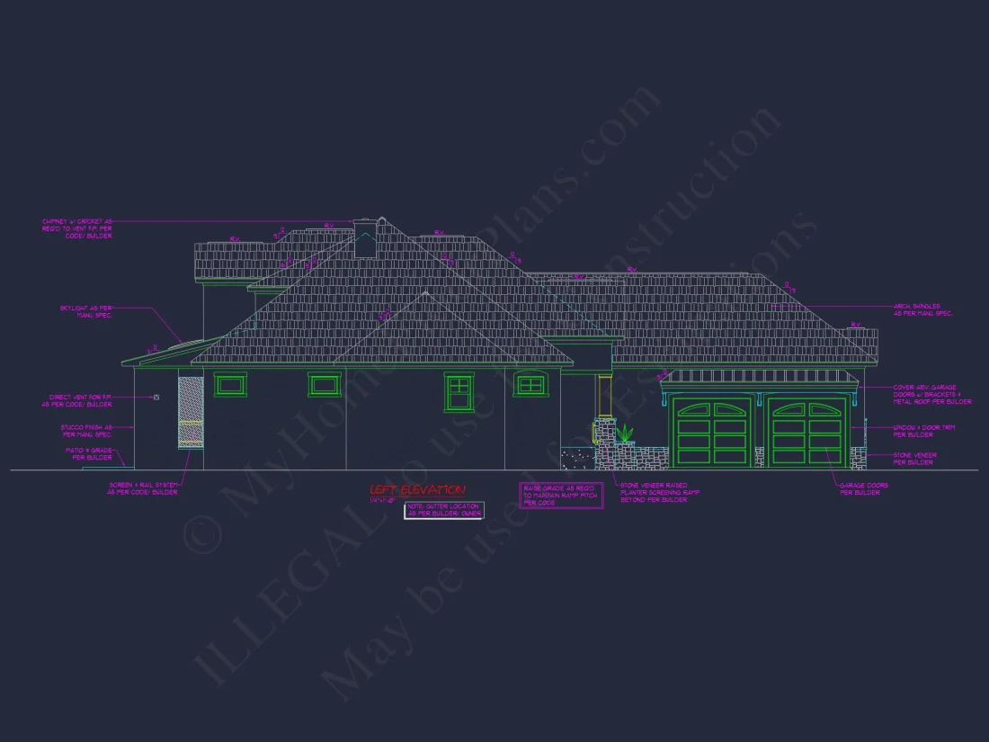 Traditional French Country house Floor Plan Blueprint
