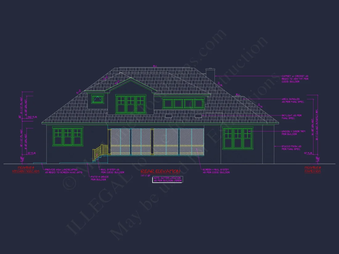 Traditional French Country house Floor Plan Blueprint