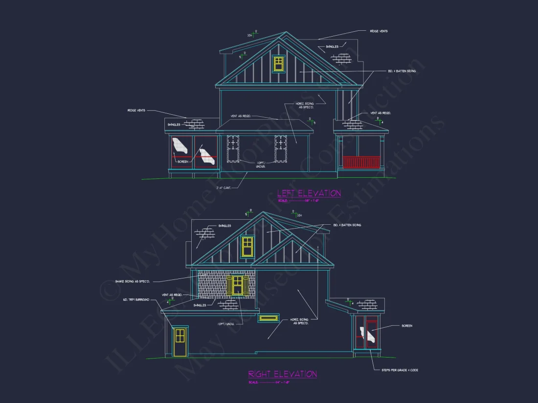 3-Story house Design with CAD Blueprint & Open Floor Plan