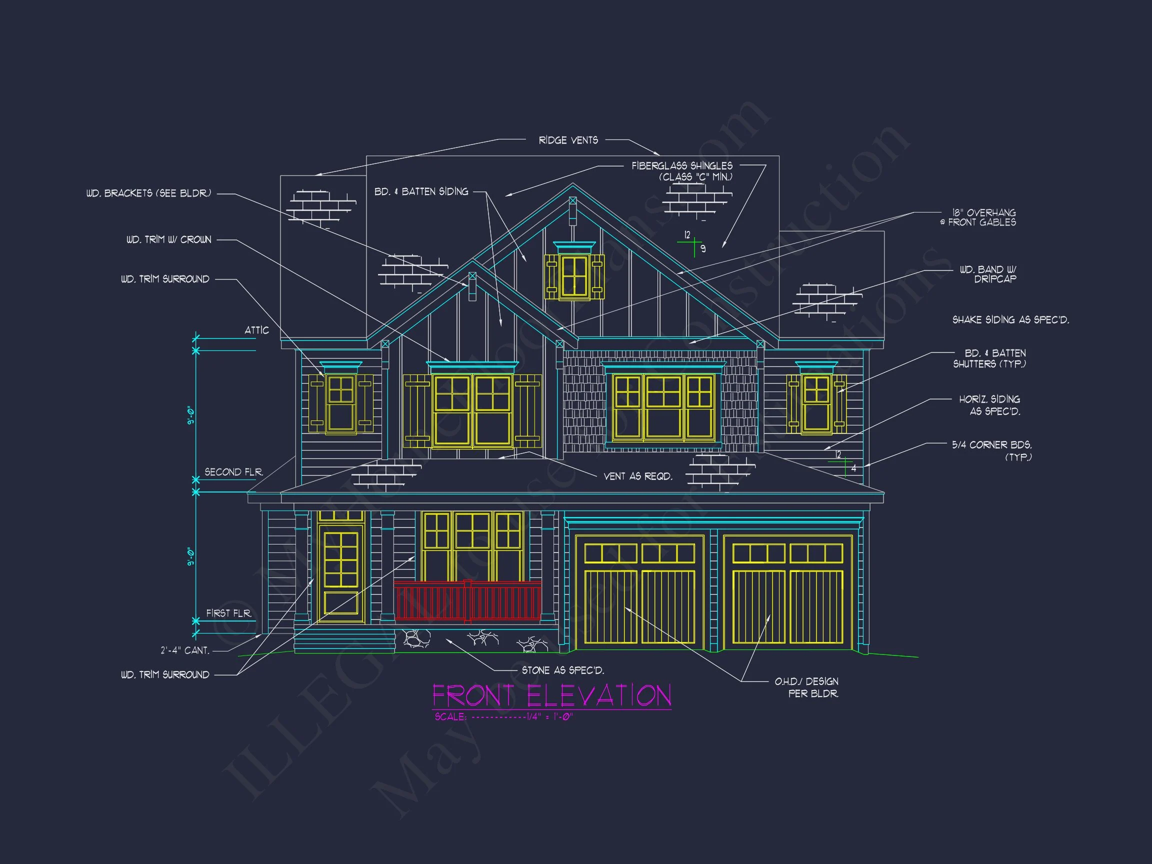 3-Story house Design with CAD Blueprint & Open Floor Plan