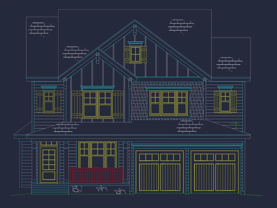 3-Story house Design with CAD Blueprint & Open Floor Plan