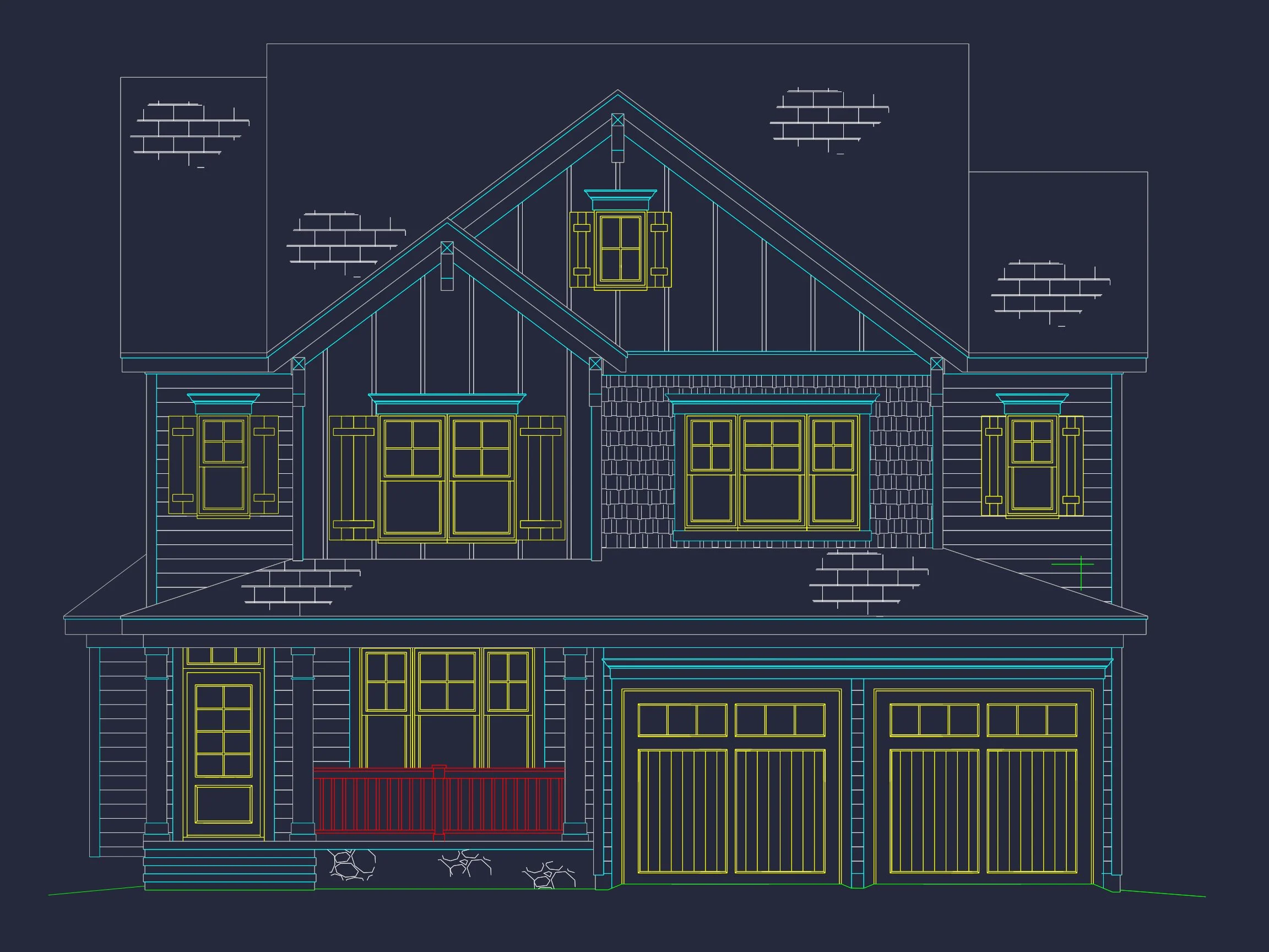 3-Story house Design with CAD Blueprint & Open Floor Plan