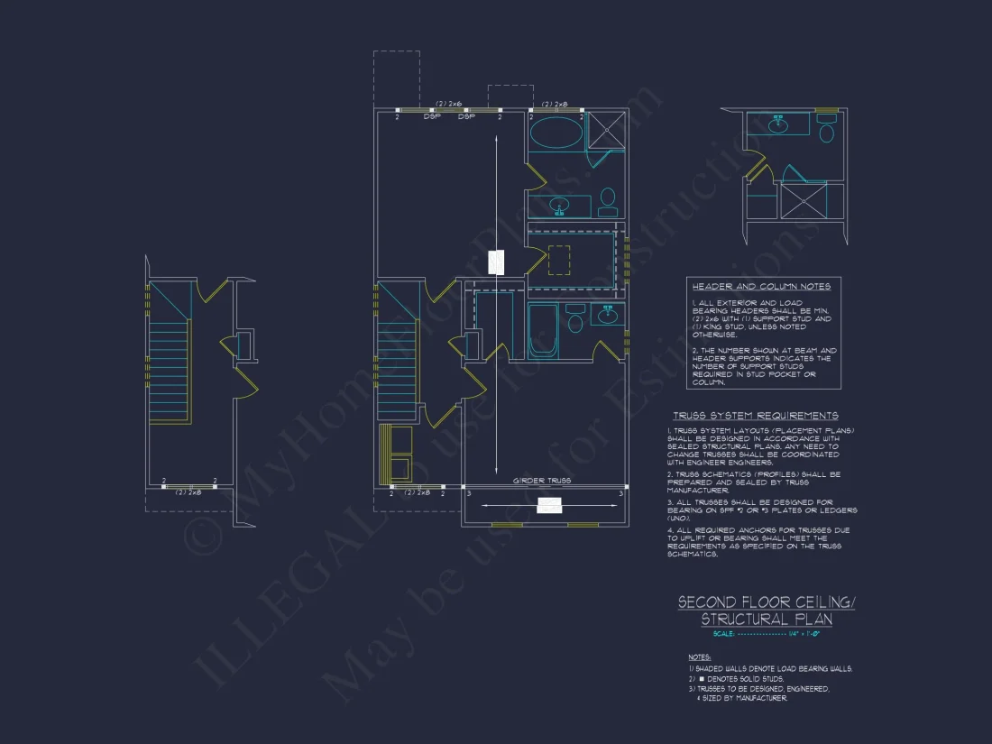 Craftsman house Plan with 2-Story Design and CAD Blueprint