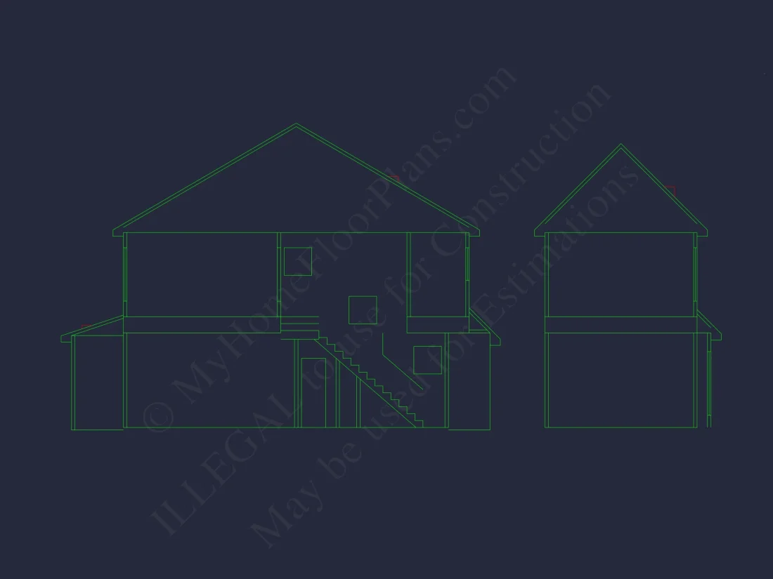 Craftsman house Plan with 2-Story Design and CAD Blueprint