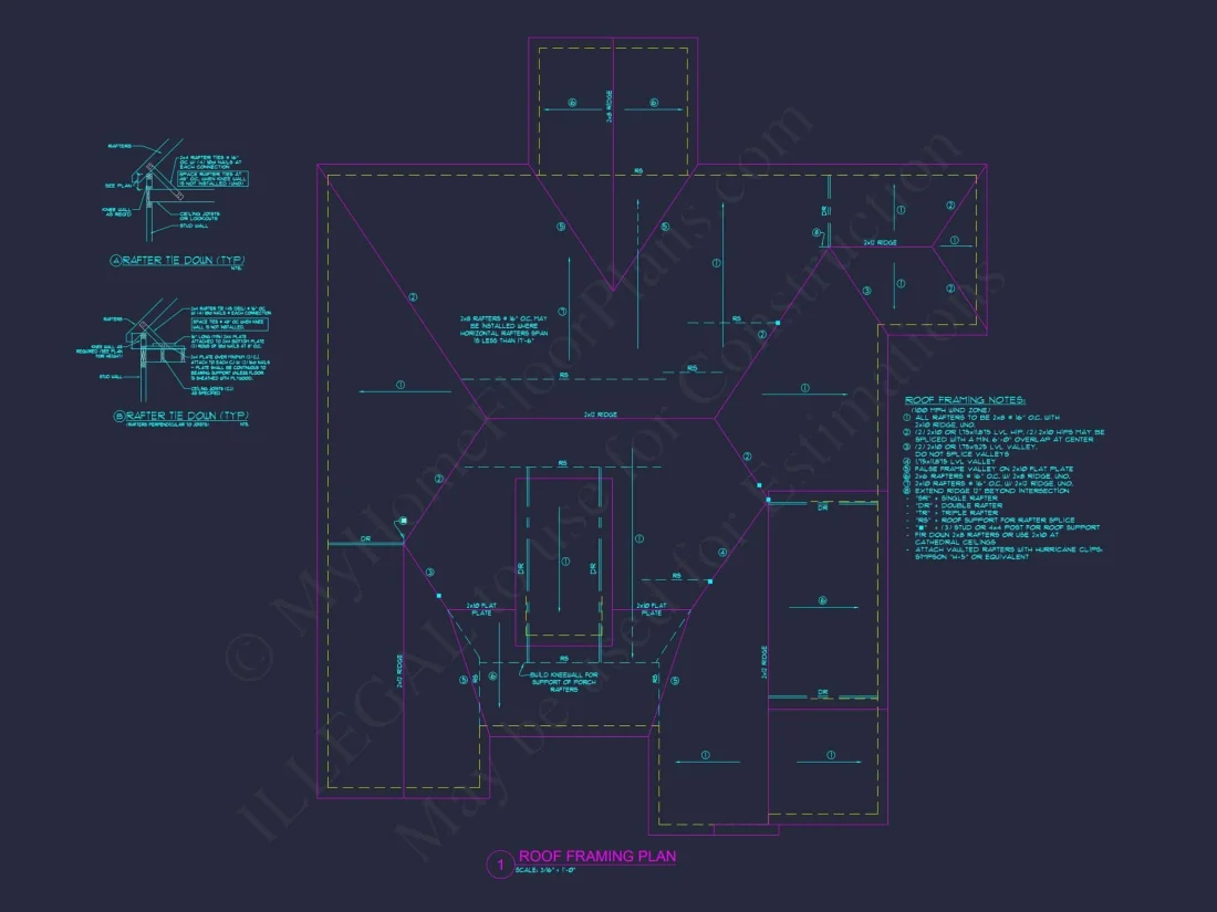 Spacious house Floor Plan with CAD Designs & Detailed Blueprint