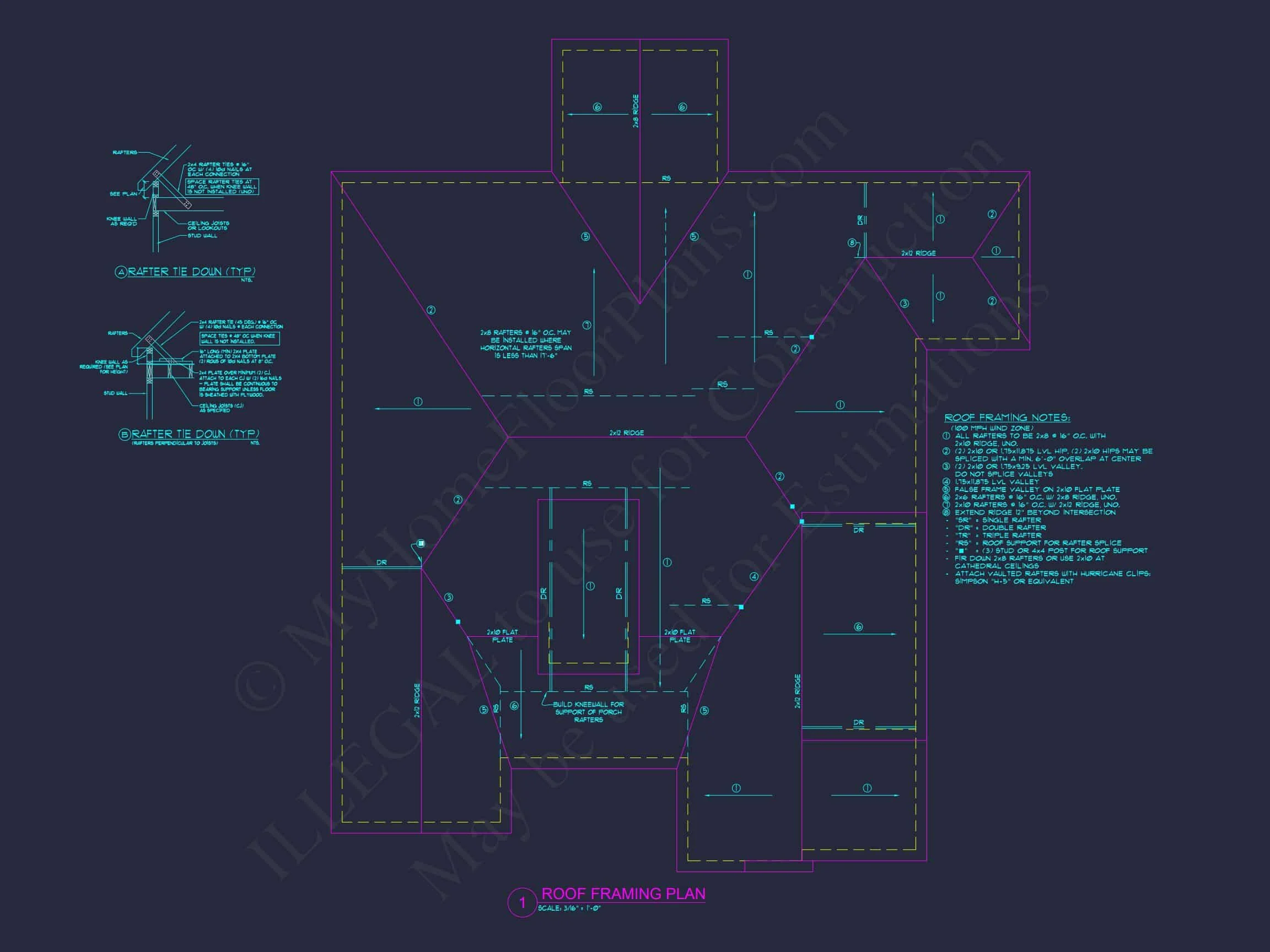Spacious house Floor Plan with CAD Designs & Detailed Blueprint
