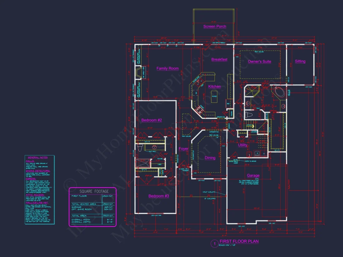Spacious house Floor Plan with CAD Designs & Detailed Blueprint