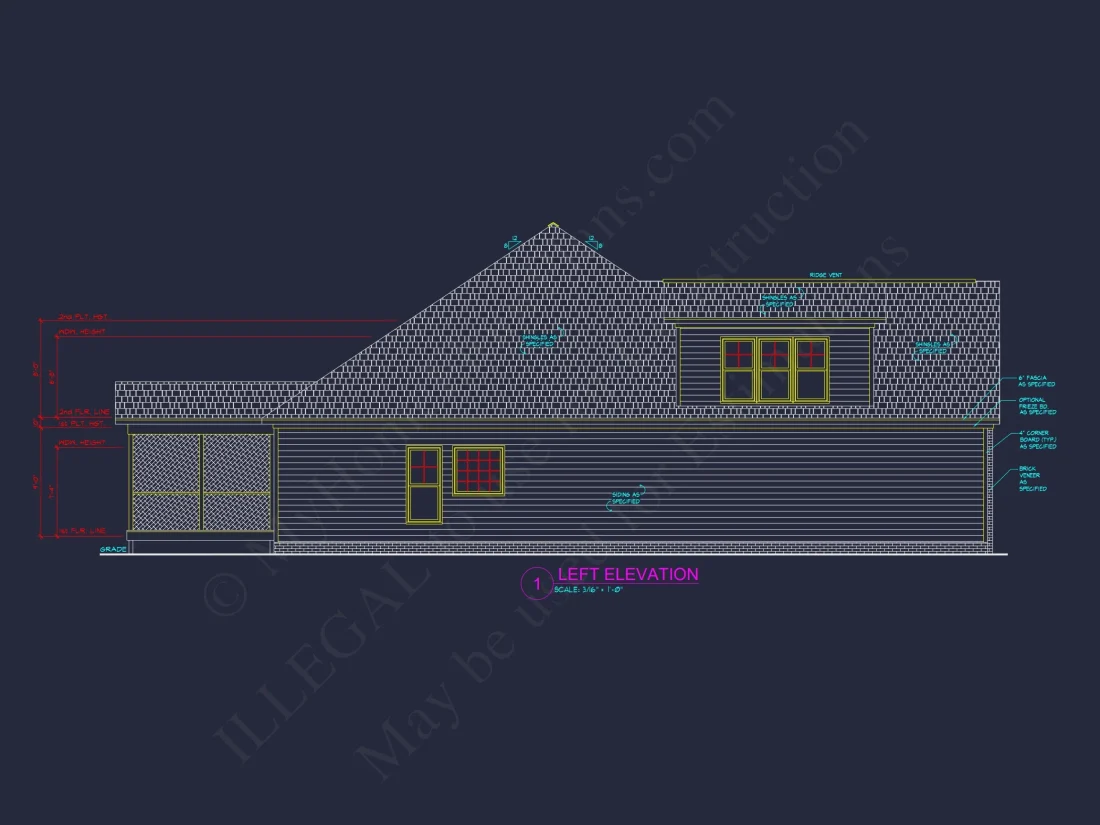Spacious house Floor Plan with CAD Designs & Detailed Blueprint