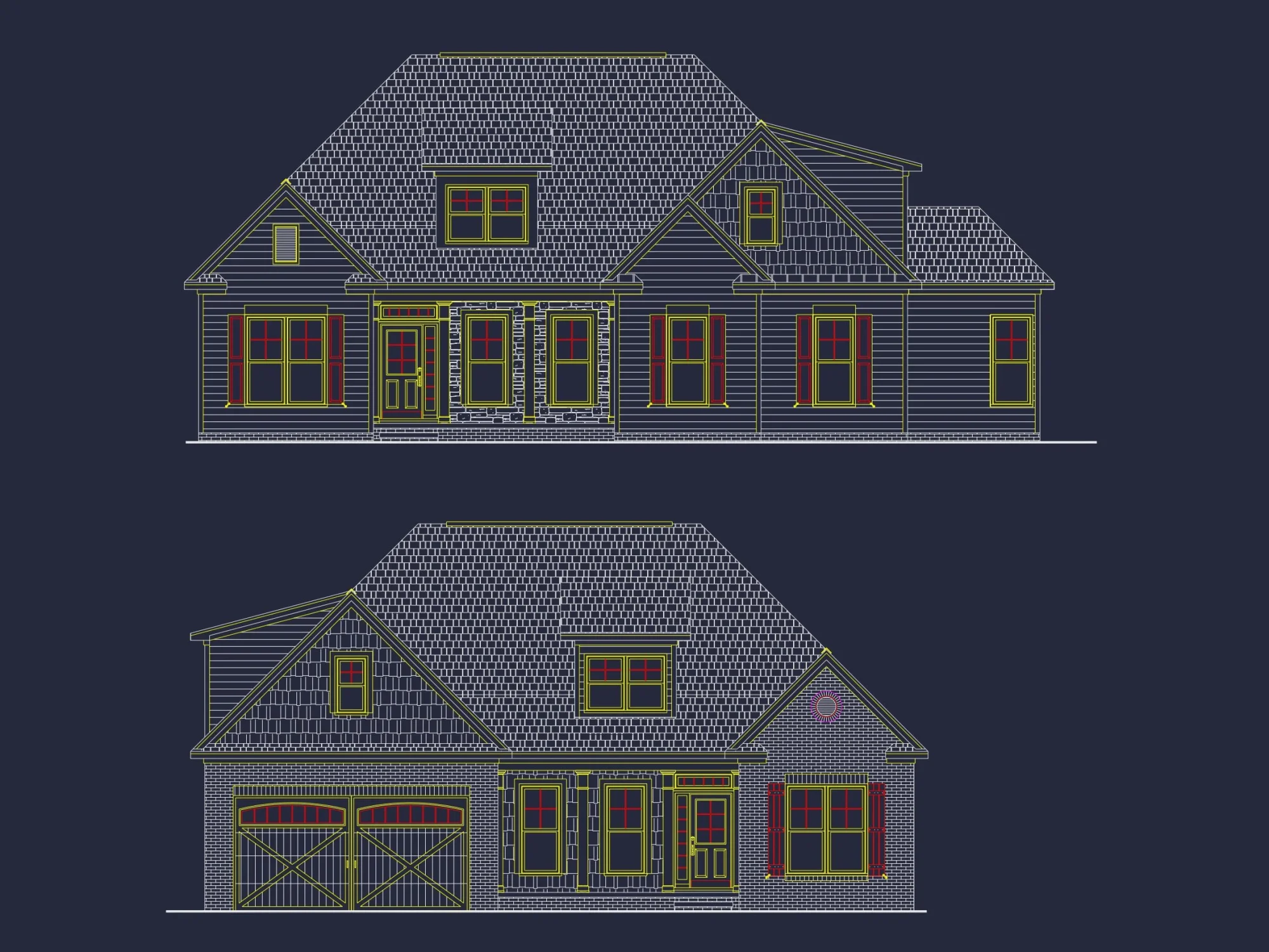 Spacious house Floor Plan with CAD Designs & Detailed Blueprint