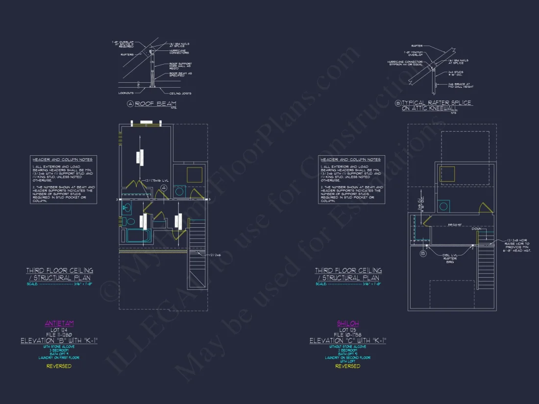 3-Bedroom Townhome Designs with Detailed Floor Plans and CAD