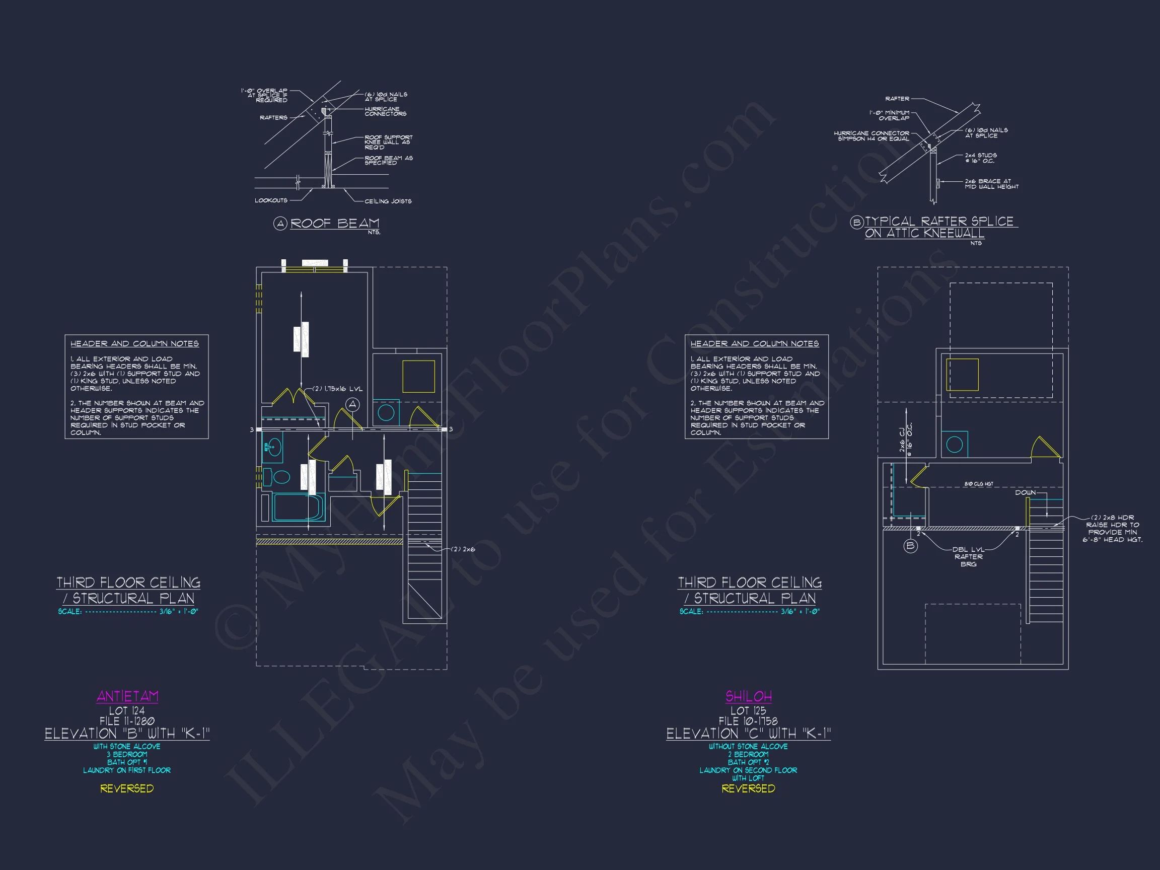 3-Bedroom Townhome Designs with Detailed Floor Plans and CAD