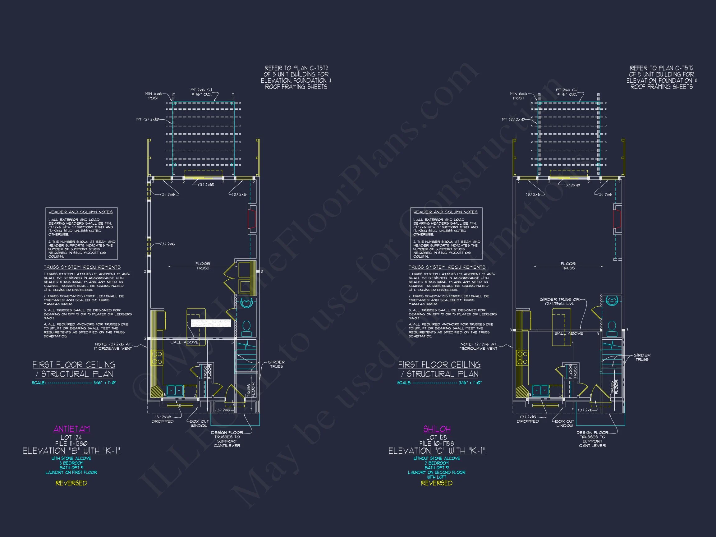 3-Bedroom Townhome Designs with Detailed Floor Plans and CAD