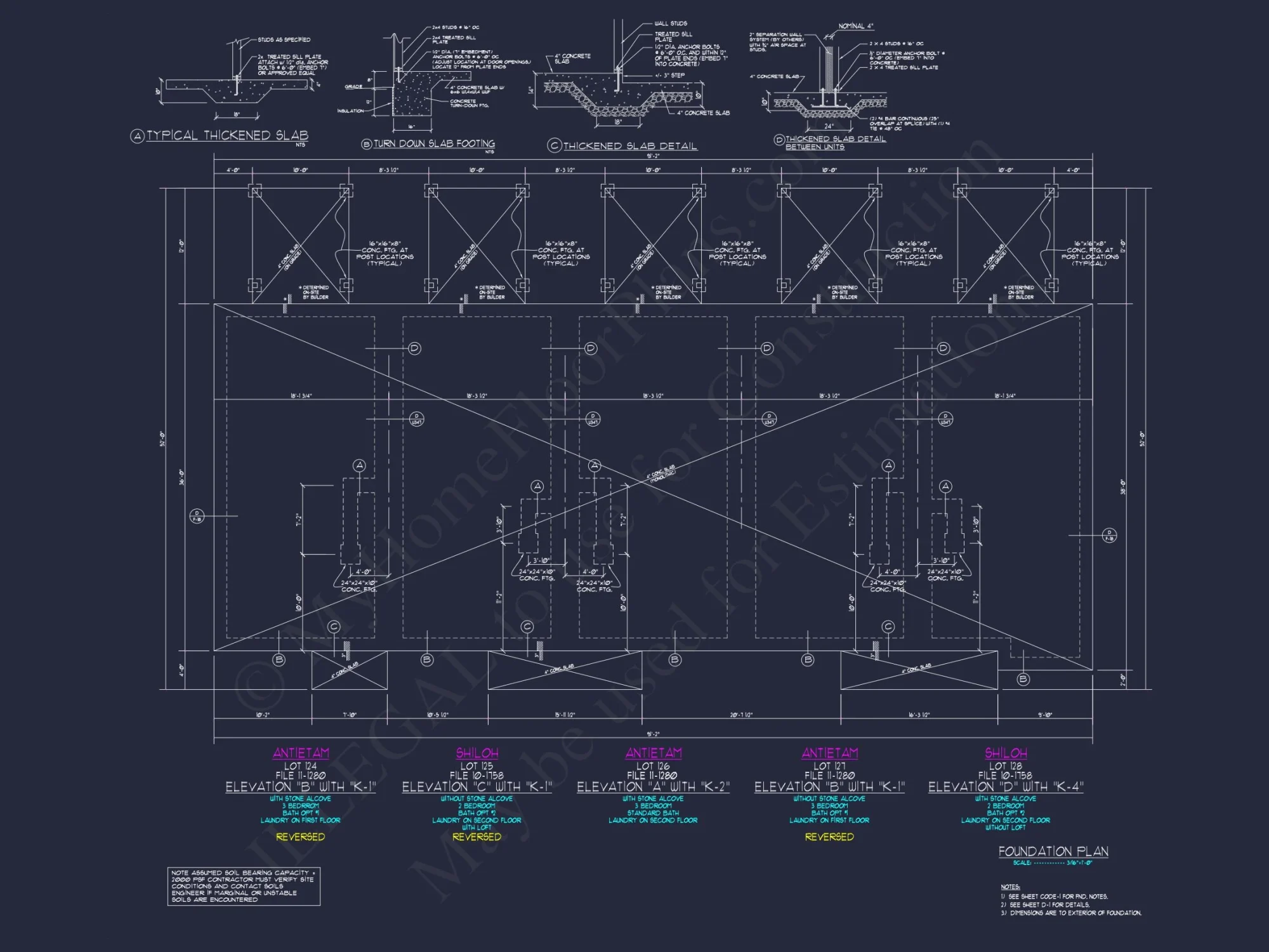 3-Bedroom Townhome Designs with Detailed Floor Plans and CAD
