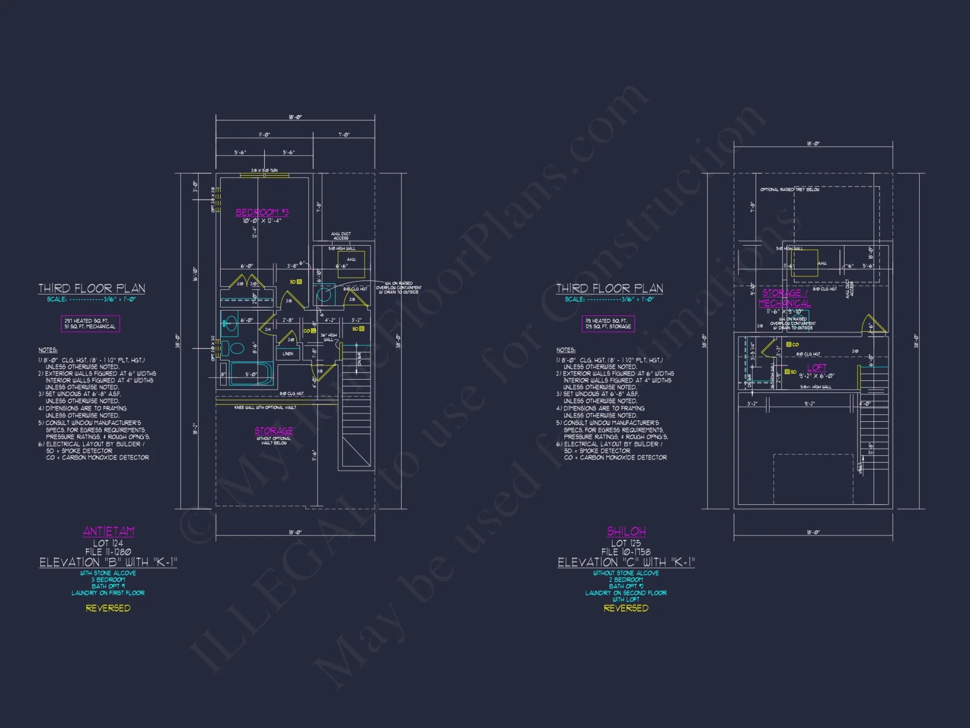 3-Bedroom Townhome Designs with Detailed Floor Plans and CAD