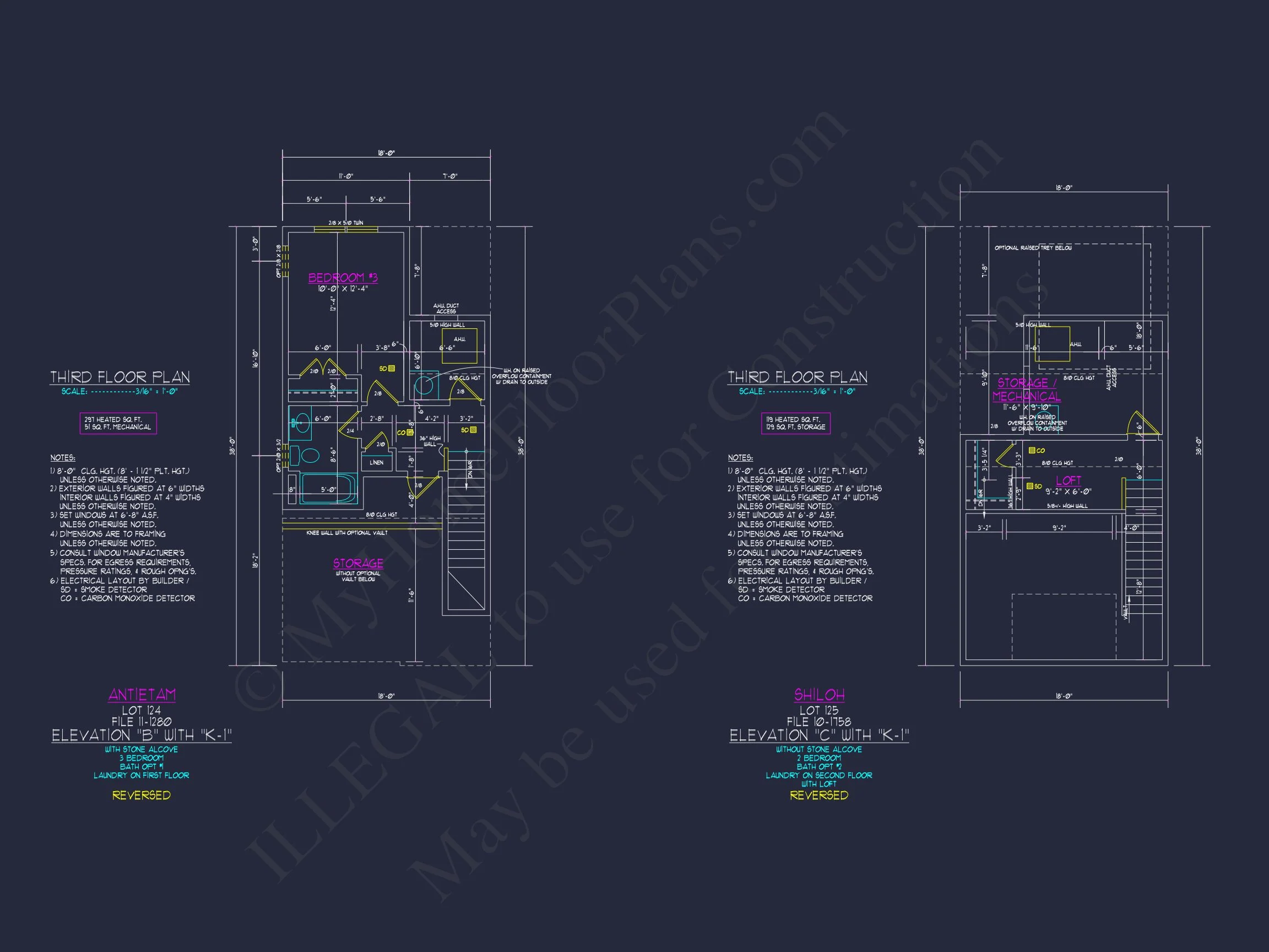 3-Bedroom Townhome Designs with Detailed Floor Plans and CAD