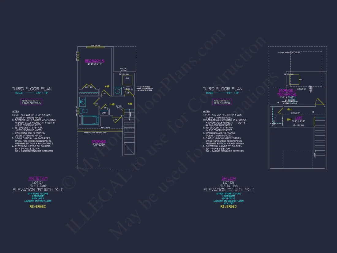 3-Bedroom Townhome Designs with Detailed Floor Plans and CAD