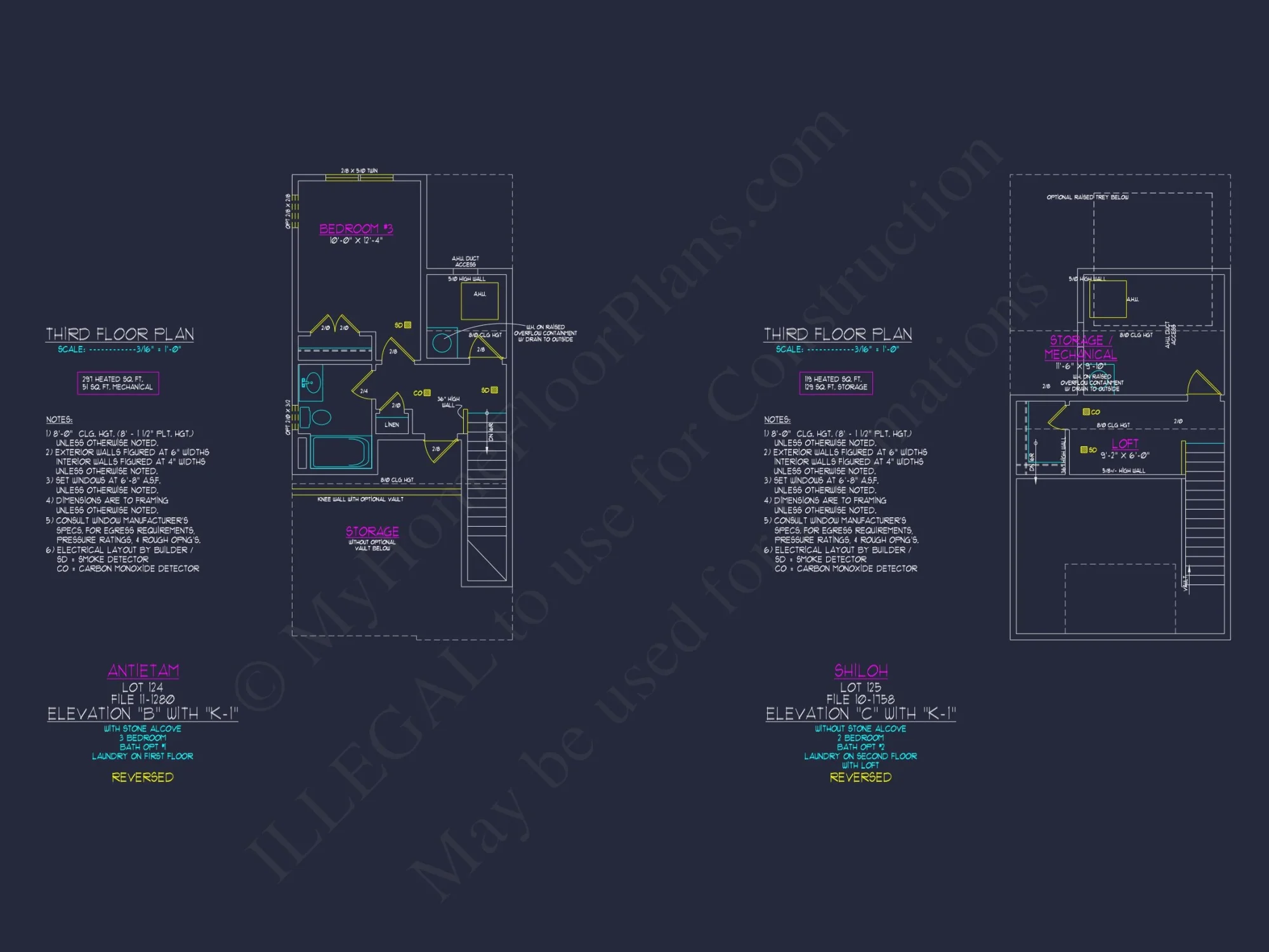 3-Bedroom Townhome Designs with Detailed Floor Plans and CAD