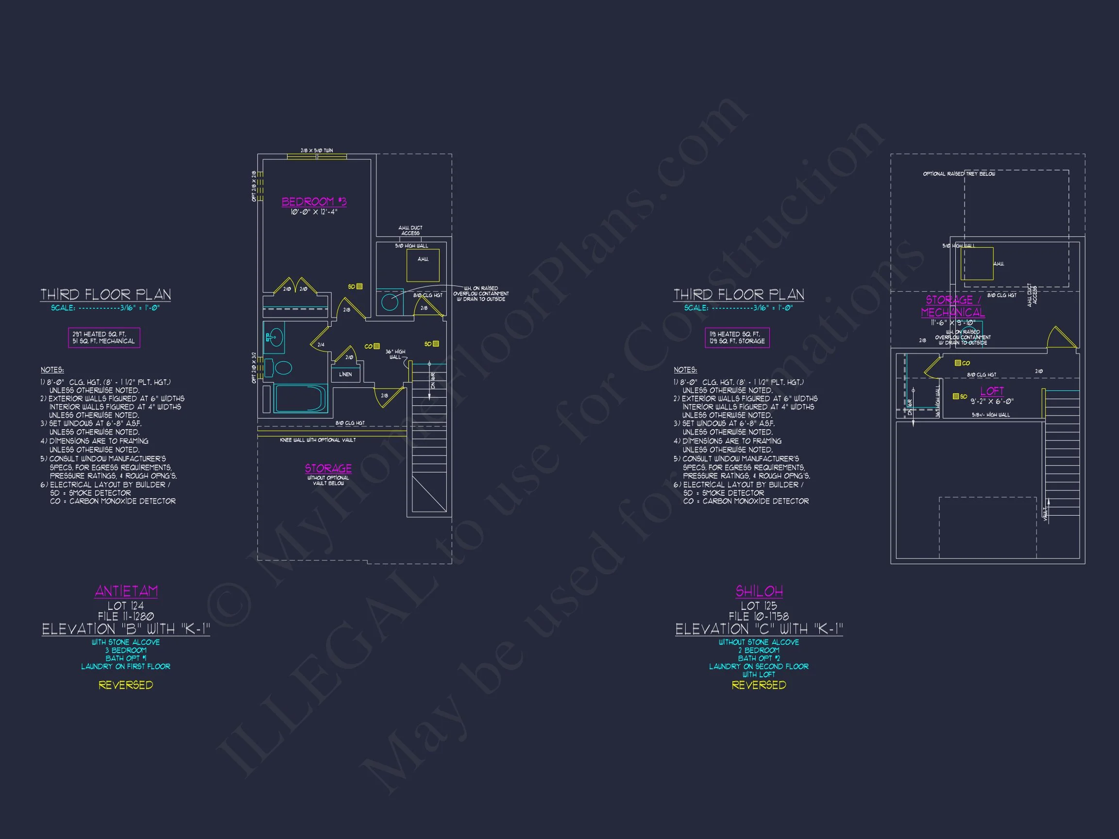 3-Bedroom Townhome Designs with Detailed Floor Plans and CAD