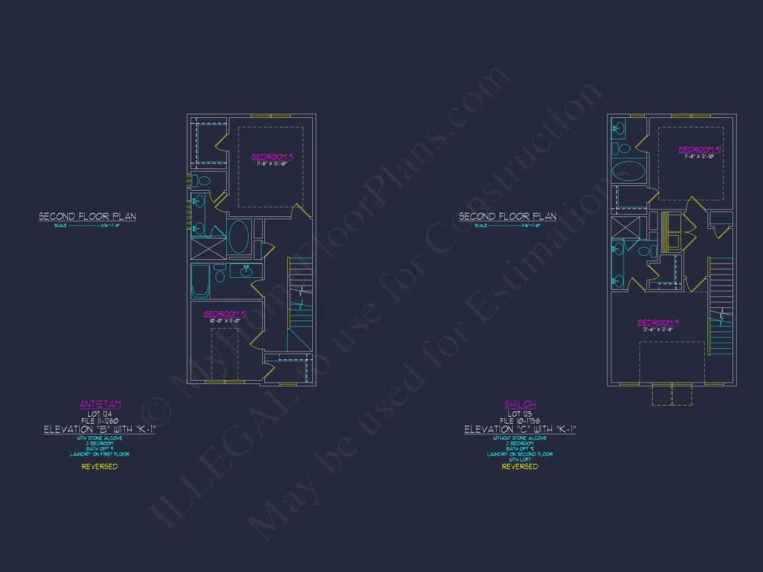 3-Bedroom Townhome Designs with Detailed Floor Plans and CAD