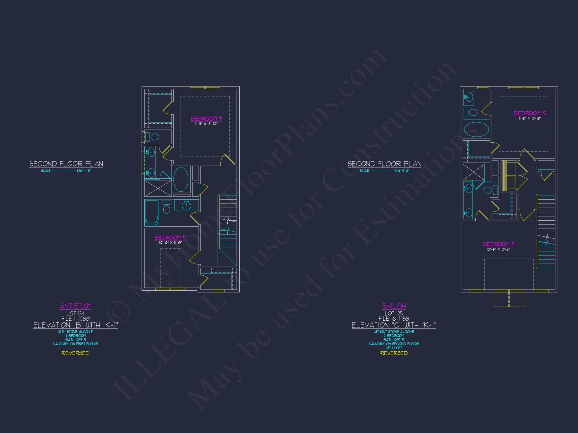 3-Bedroom Townhome Designs with Detailed Floor Plans and CAD