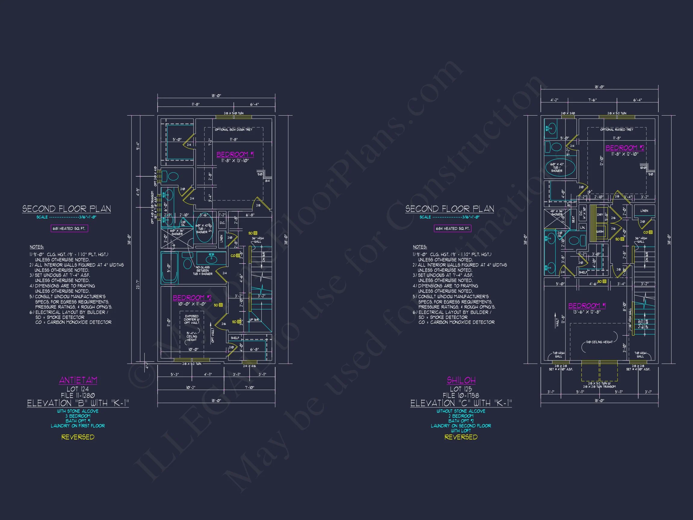 3-Bedroom Townhome Designs with Detailed Floor Plans and CAD