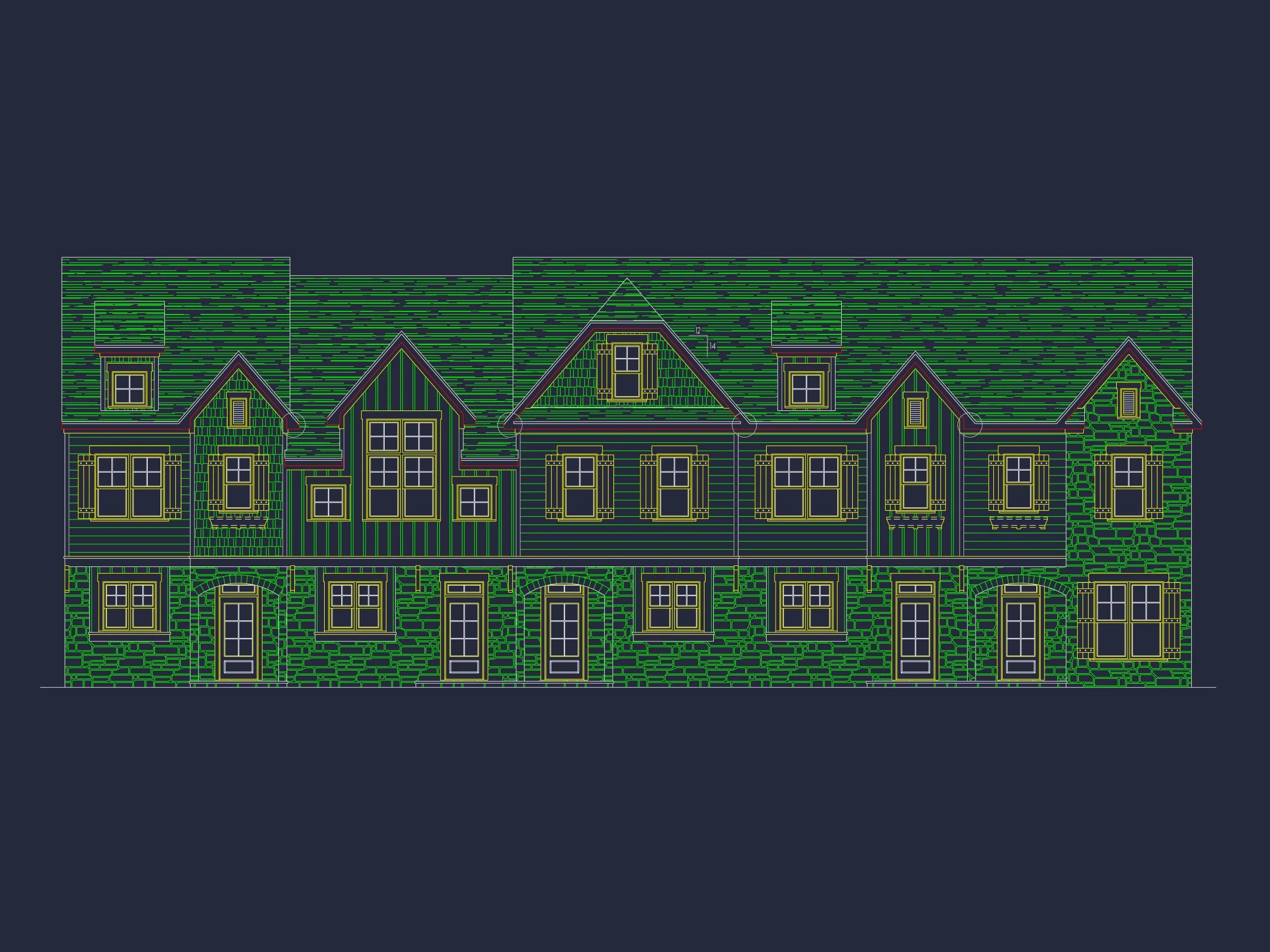 3-Bedroom Townhome Designs with Detailed Floor Plans and CAD