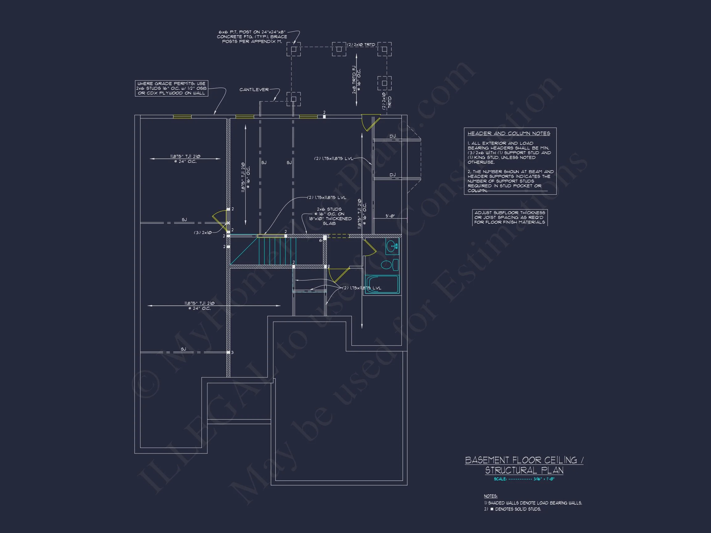 Craftsman house Plan with 2 Floors, 3 Beds & CAD Designs