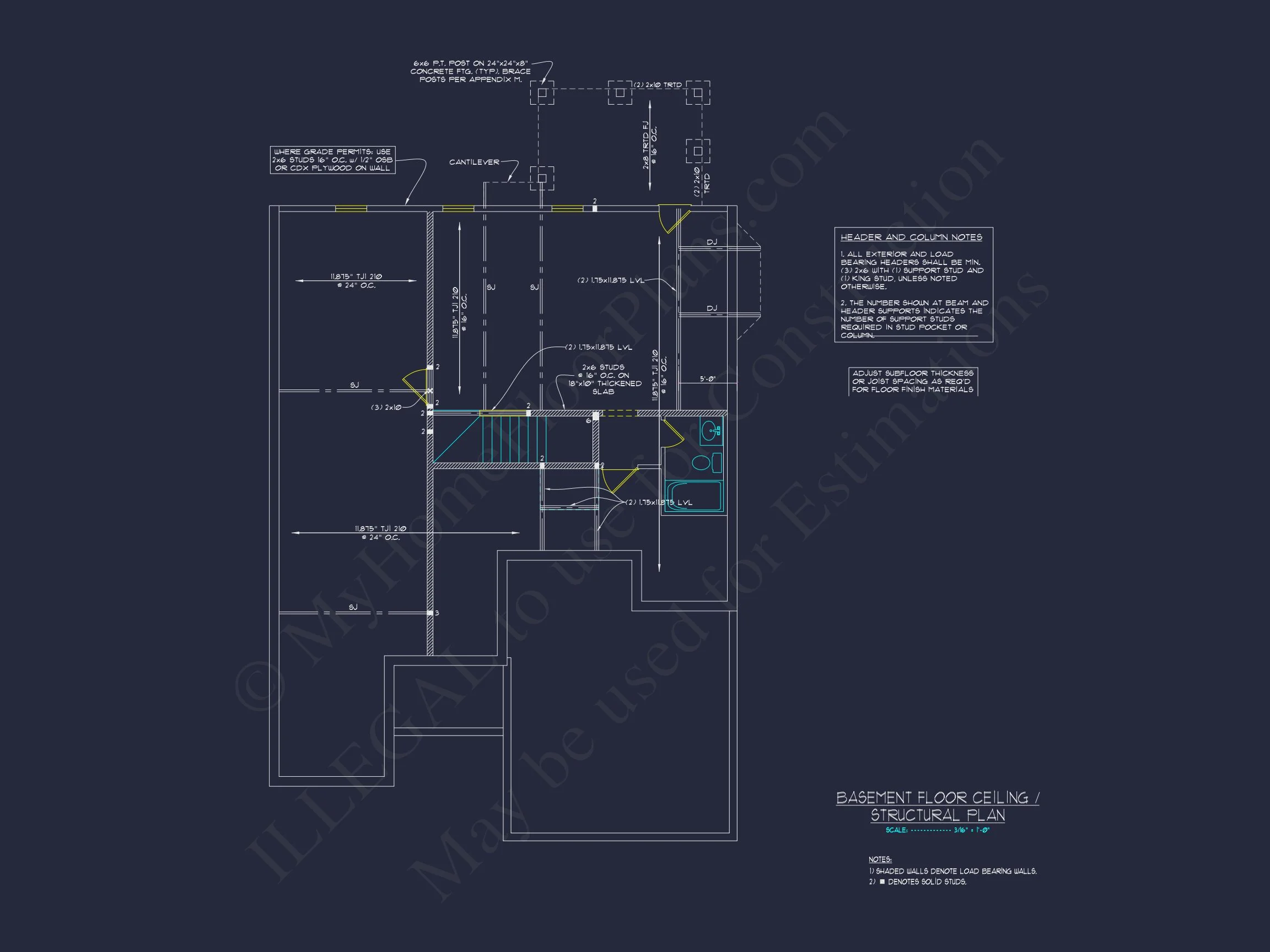 Craftsman house Plan with 2 Floors, 3 Beds & CAD Designs
