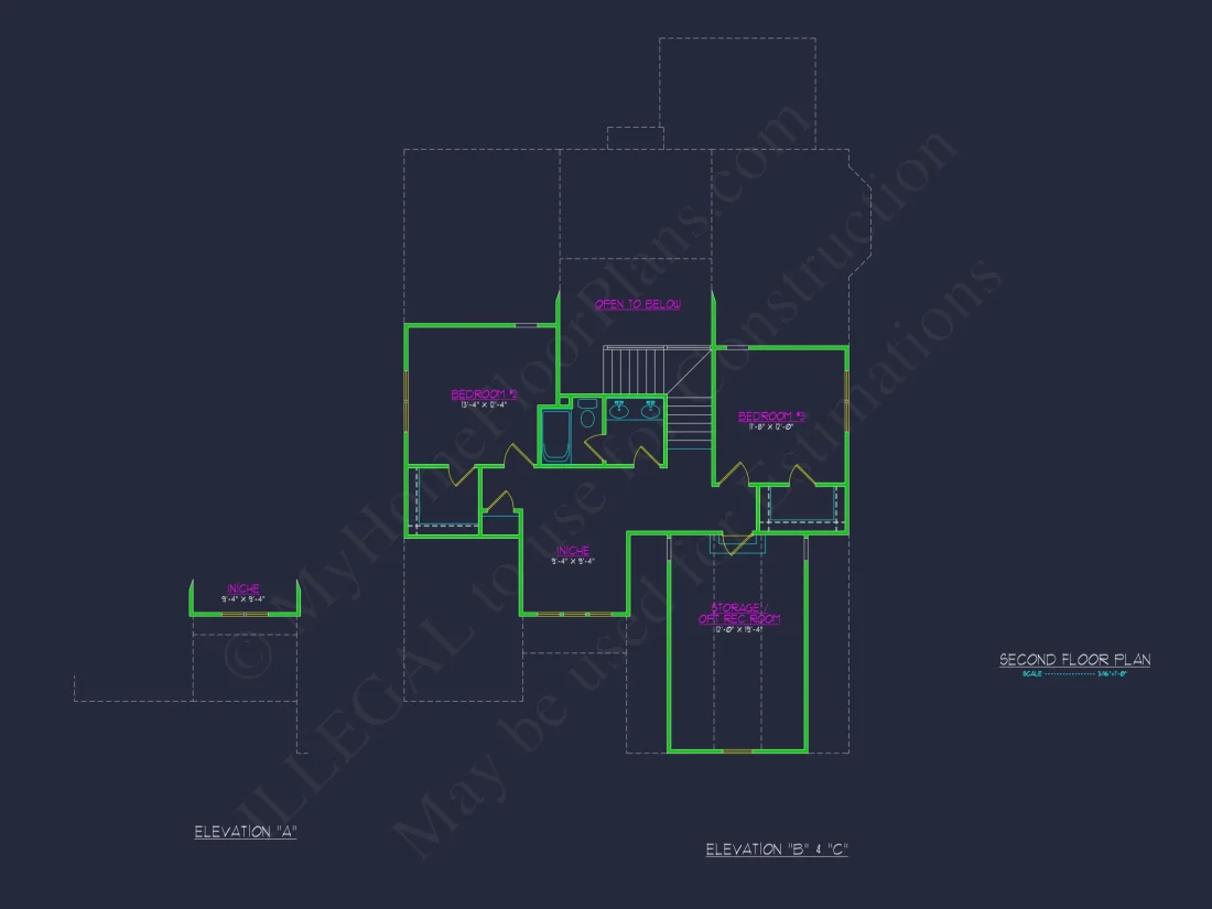 Craftsman house Plan with 2 Floors, 3 Beds & CAD Designs