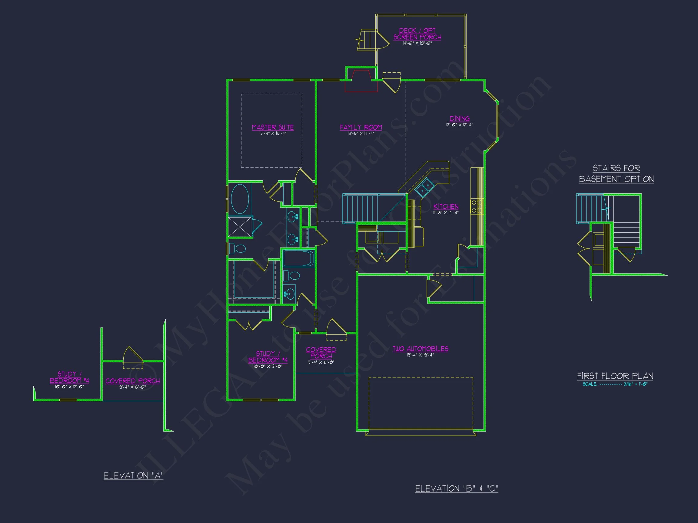 Craftsman house Plan with 2 Floors, 3 Beds & CAD Designs