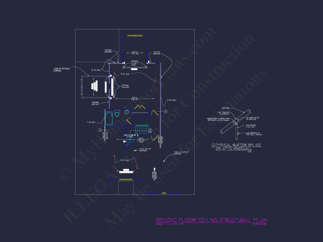 Traditional Craftsman house Floor Plan with CAD Designs