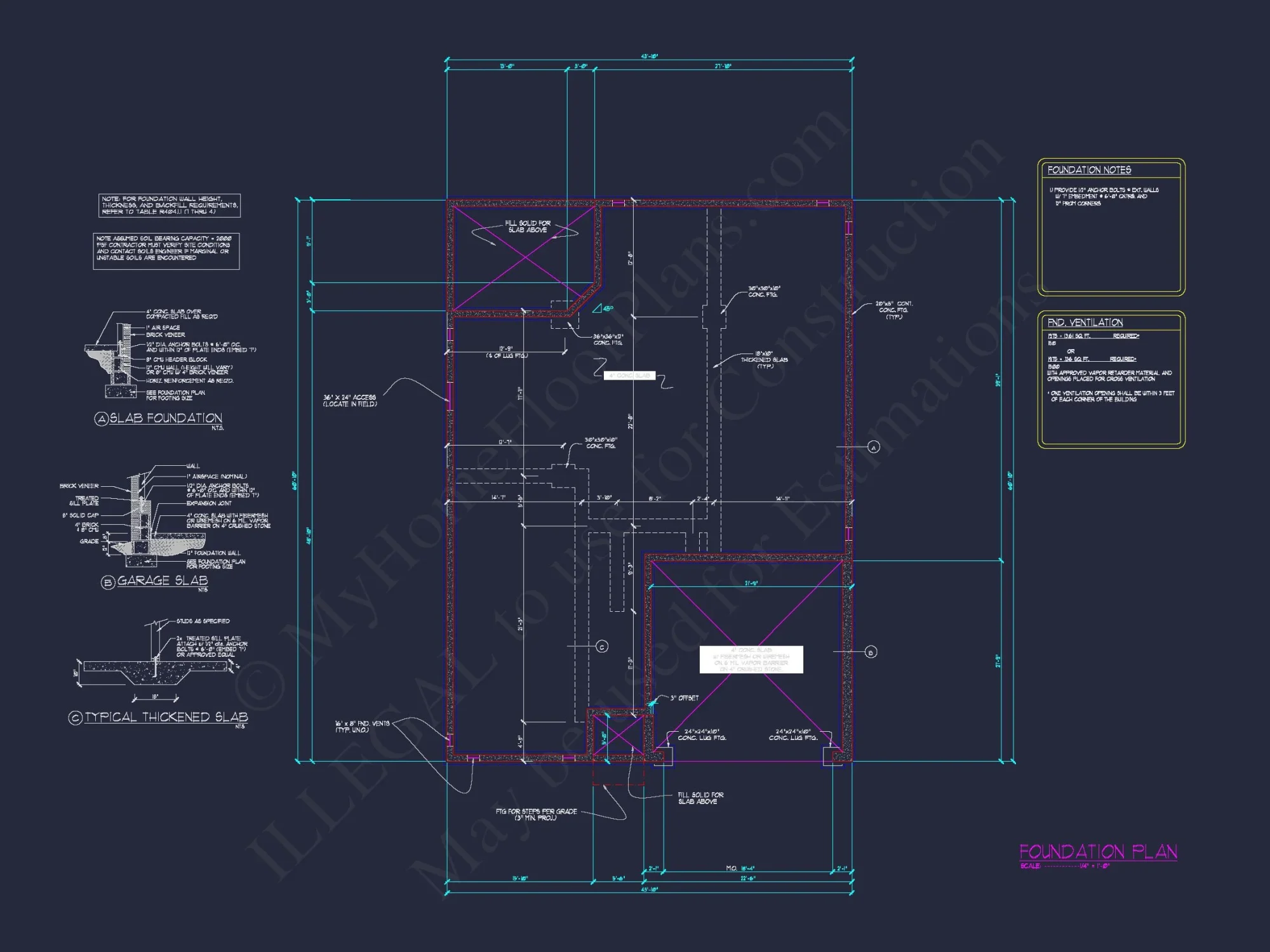 Traditional Craftsman house Floor Plan with CAD Designs