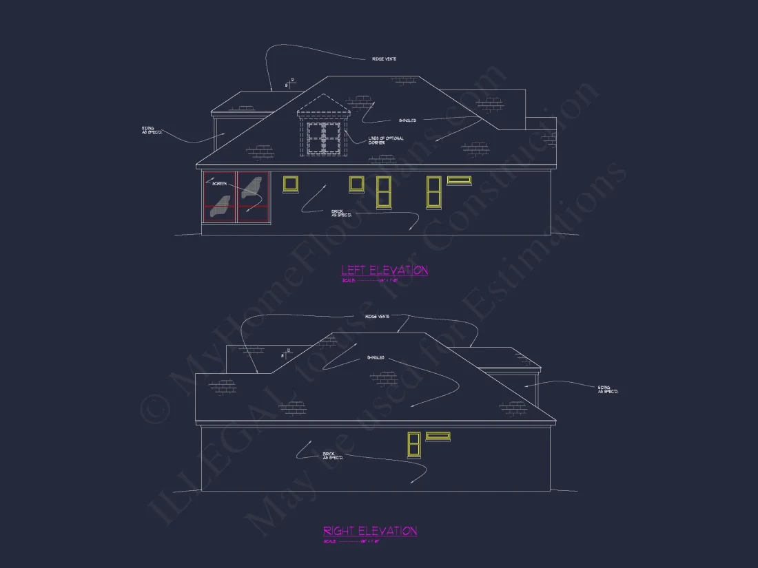 Traditional Craftsman house Floor Plan with CAD Designs