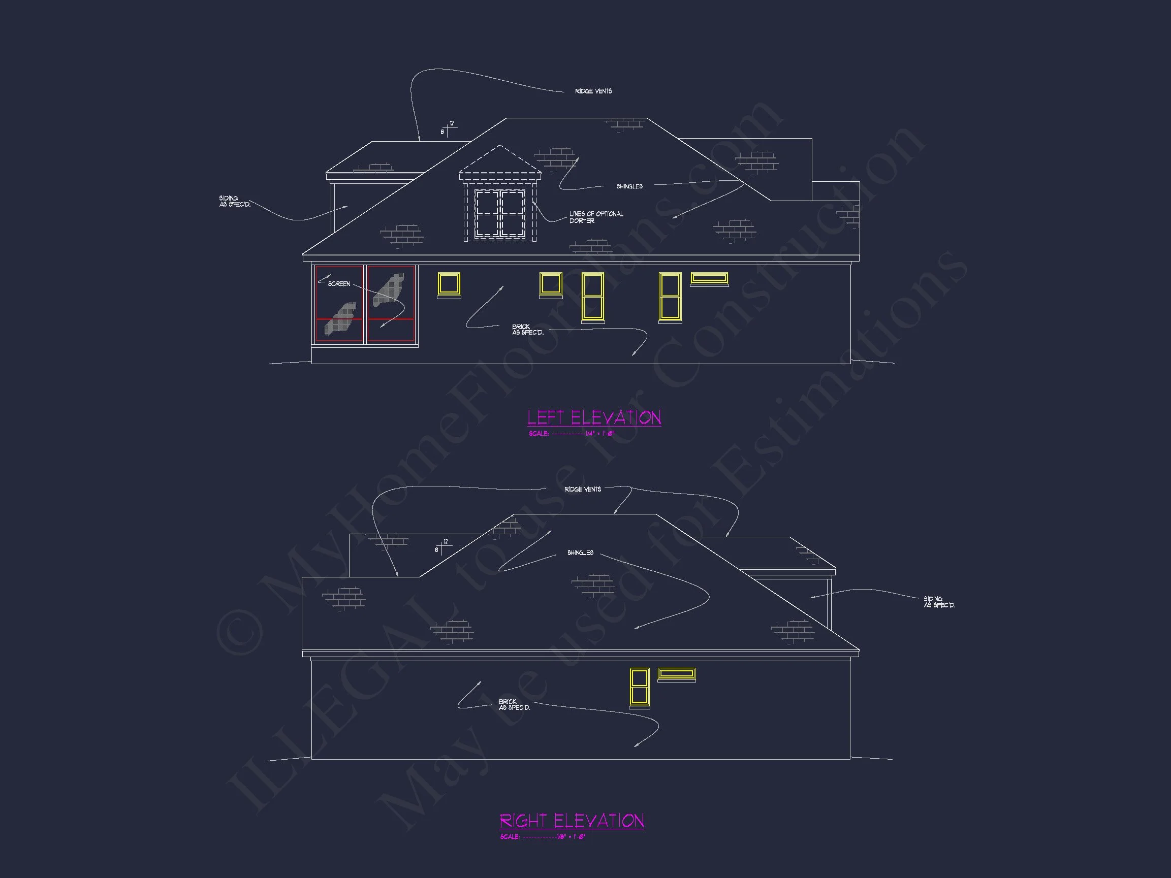 Traditional Craftsman house Floor Plan with CAD Designs
