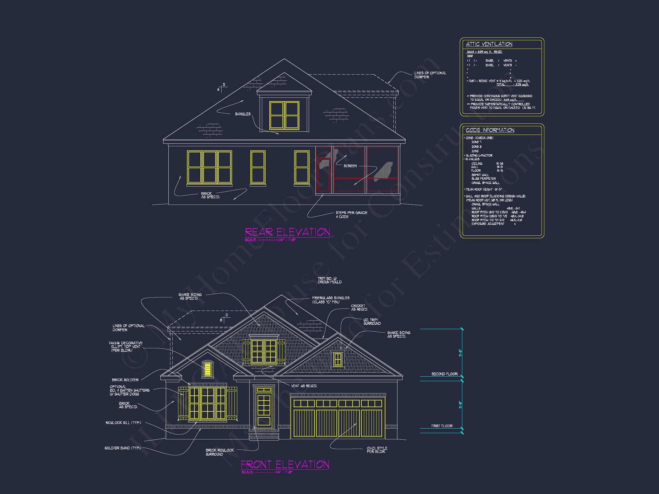 Traditional Craftsman house Floor Plan with CAD Designs