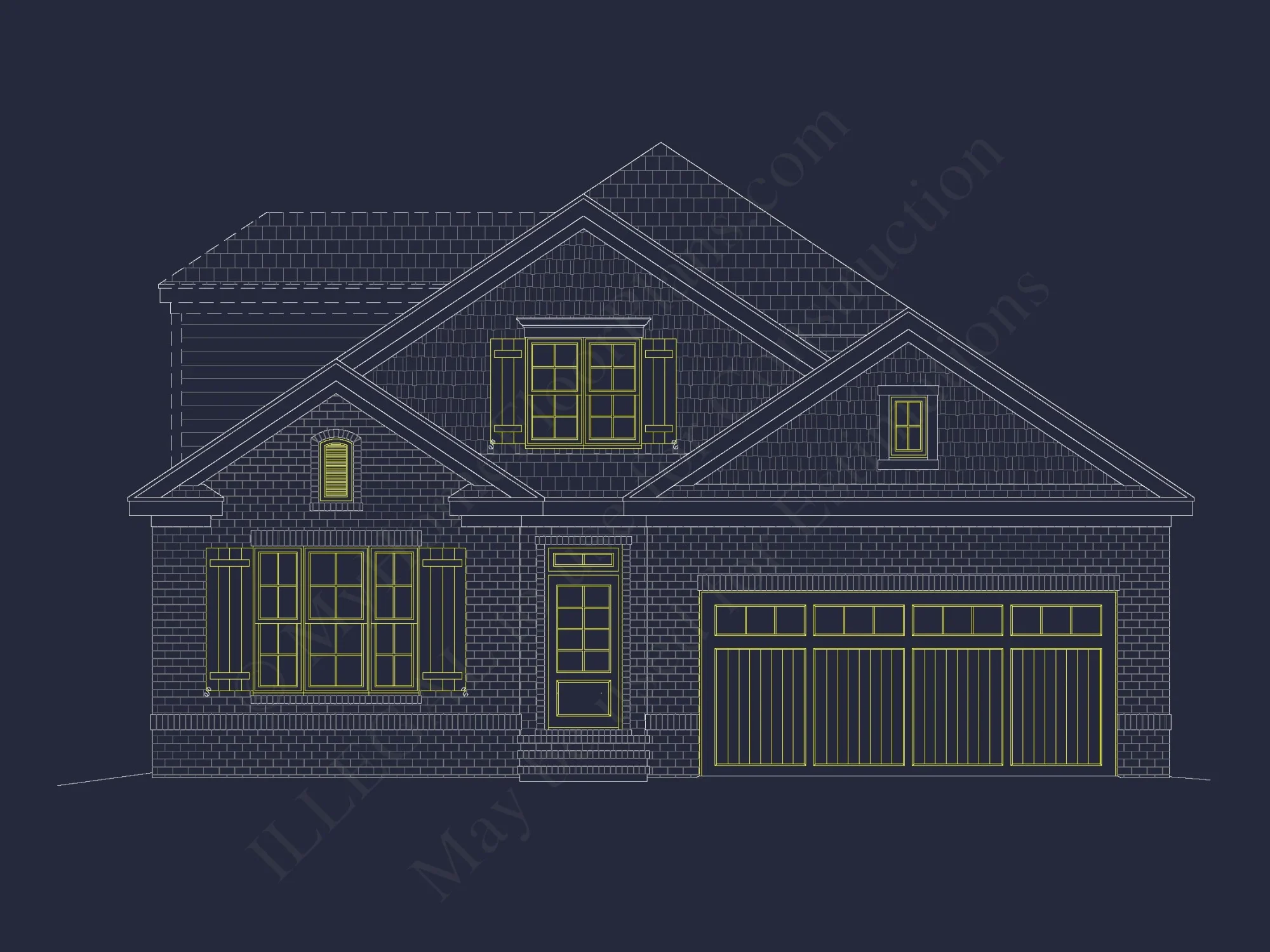 Traditional Craftsman house Floor Plan with CAD Designs